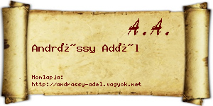 Andrássy Adél névjegykártya
