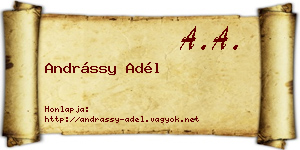 Andrássy Adél névjegykártya
